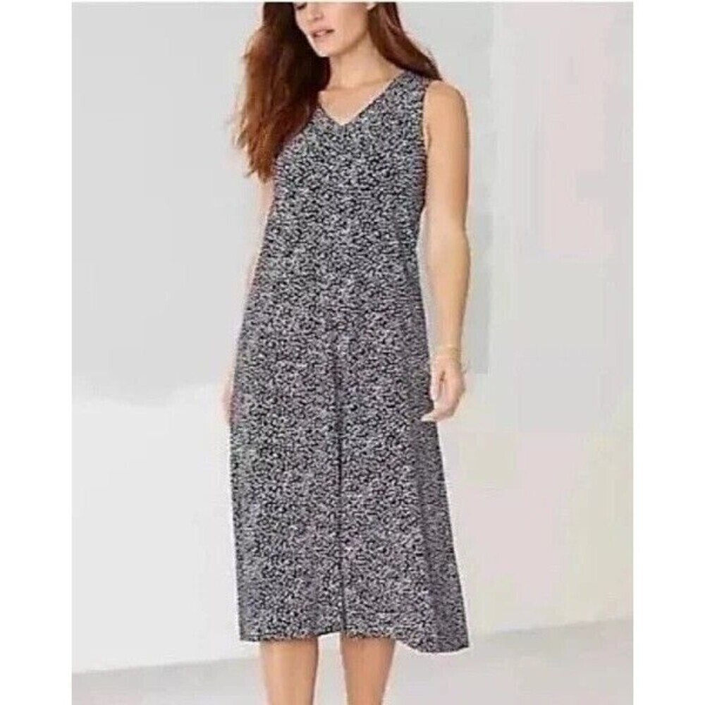 J Jill Wearever Collection Maxi Dress Blue White Extra Small